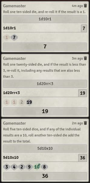 Dice, Dice Modifiers, Re.